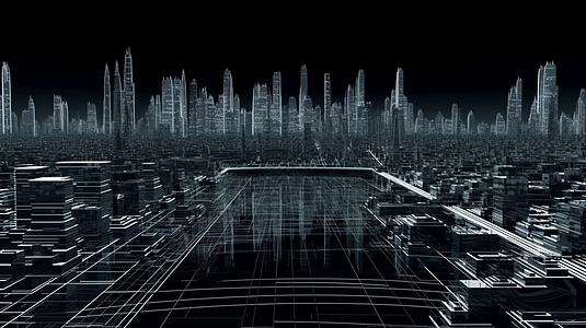 未来感的科技线条城市图片