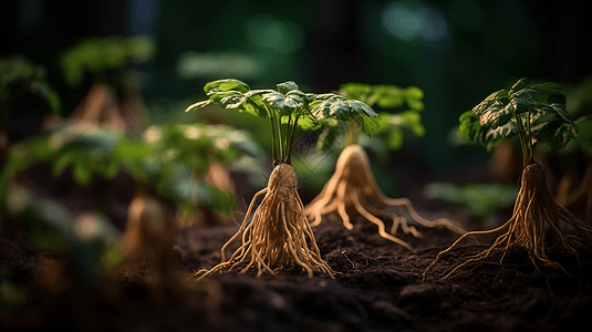 人参种植基地农场人参种植图背景