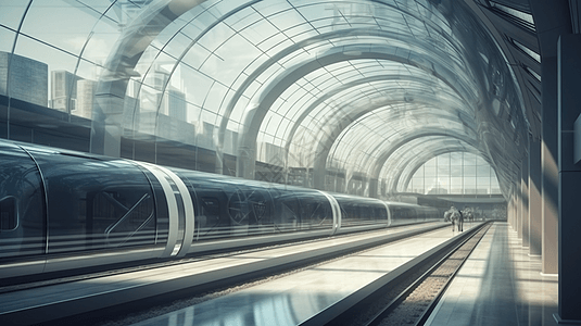 hyperloop运输系统的车站图片