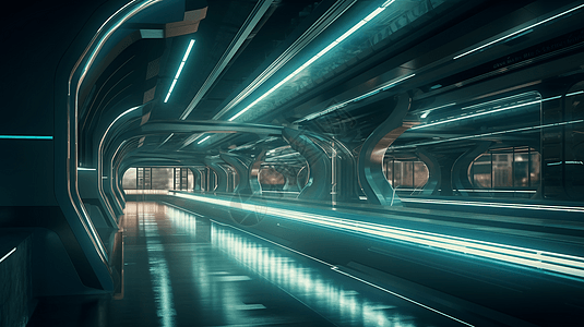 高速hyperloop运输系统的车站图片
