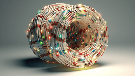 螺旋光纤电缆3D设计图图片