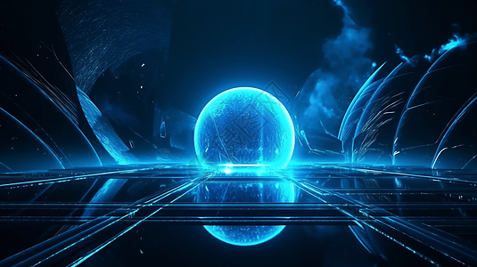 未来派发光球体3D设计图图片