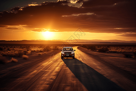 无人驾驶汽车穿越沙漠图片