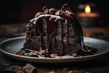 黑色巧克力蛋糕图片