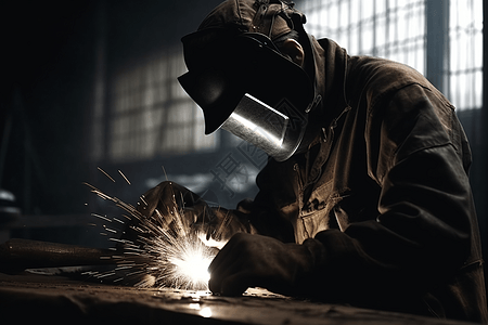 任劳任怨的焊接工人图片