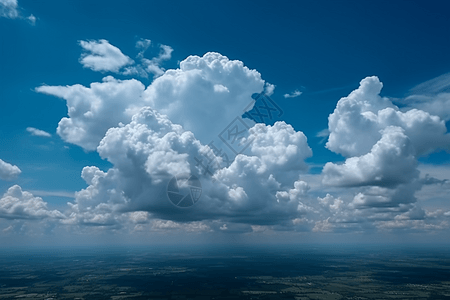 多一片蓝色的天晴朗天空中的云海背景