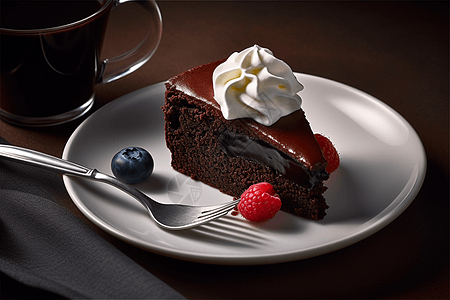 美味浓郁的巧克力蛋糕图片