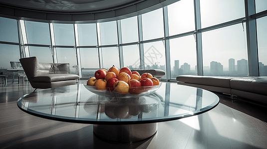 休息室桌上的水果图片