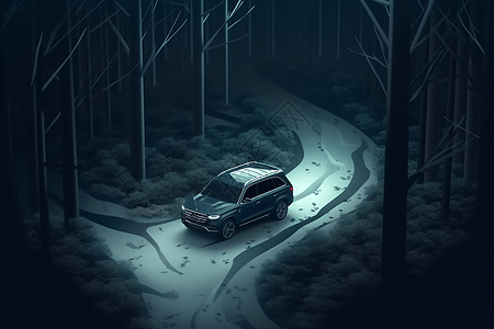 黑暗阴森的汽车背景图片