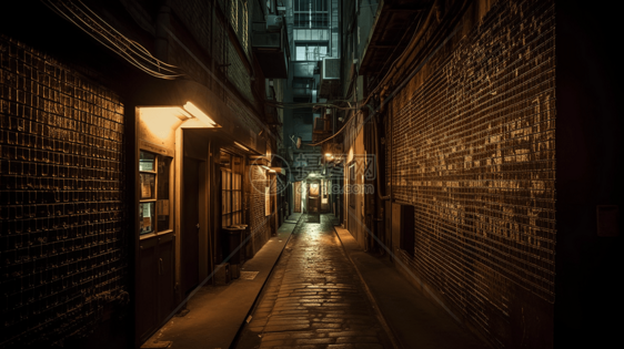 城市昏暗的小巷图片