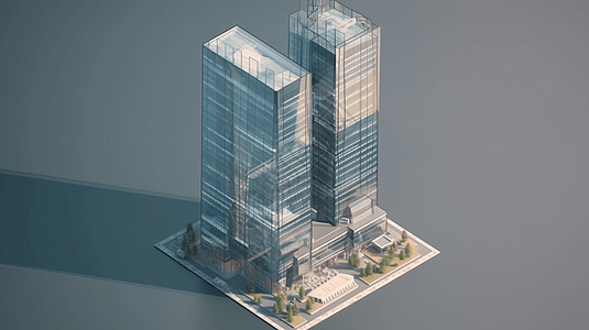 现代摩天大楼设计模型图片