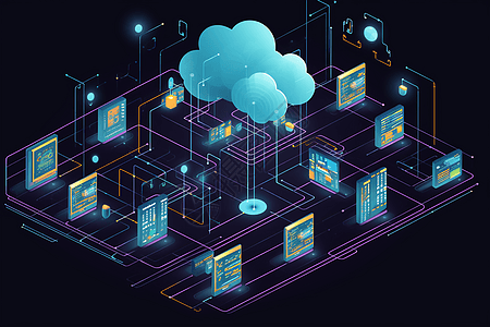 云计算内容交付网络背景图片