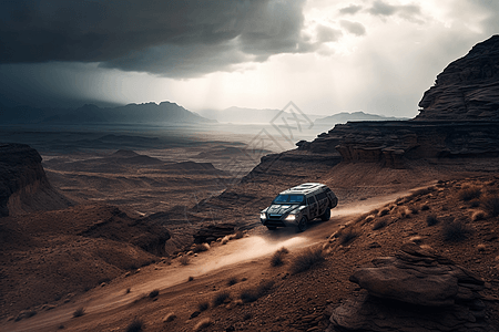 吉普车穿越沙漠图片