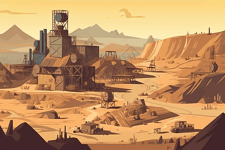 大型煤矿开采运输背景图片