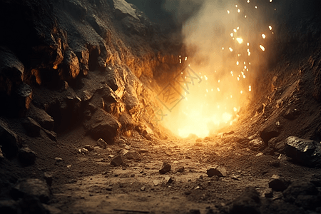 煤矿爆炸火光图片