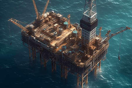 海上石油开采平台背景图片