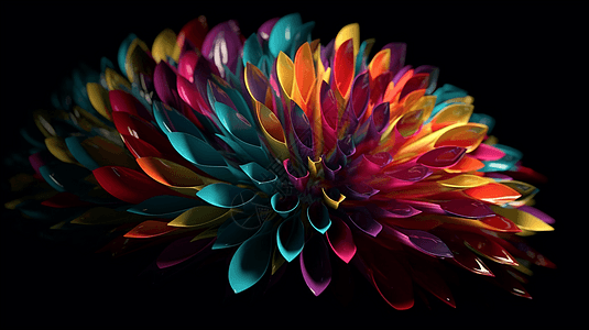多色的3D花瓣背景图片