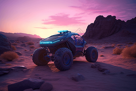 无人驾驶汽车穿越沙漠图片
