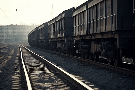 铁轨运输煤炭图片