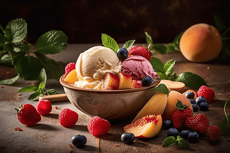 水果和冰淇淋背景图片