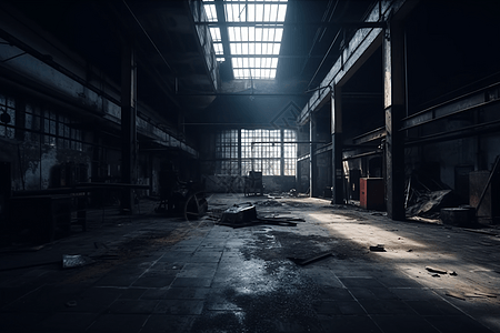 废弃工厂内部图图片