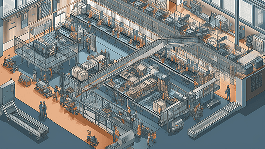高速输送系统的现代化仓库图片