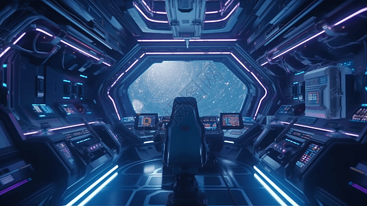 科幻的飞船驾驶舱图片