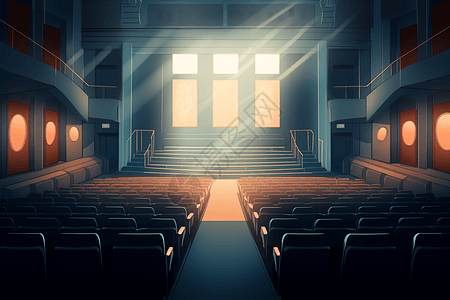 灯光昏暗的礼堂剧院图片