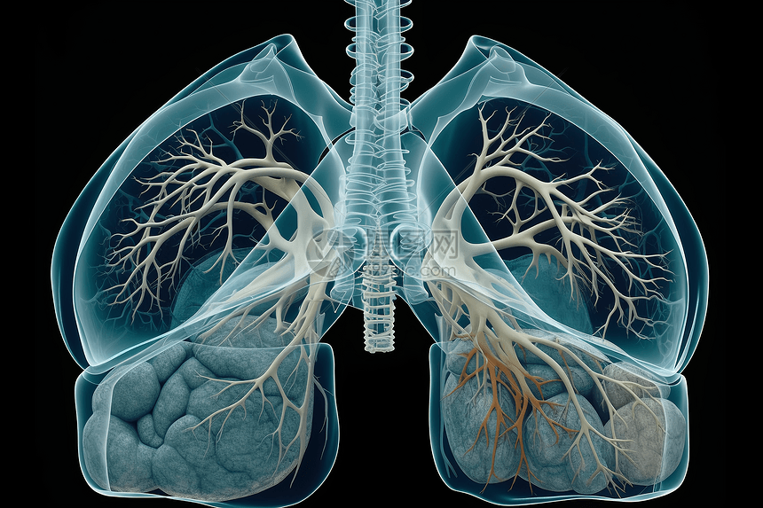 人类的肺部视图图片