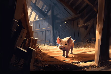 农场里可爱好奇的小猪图片
