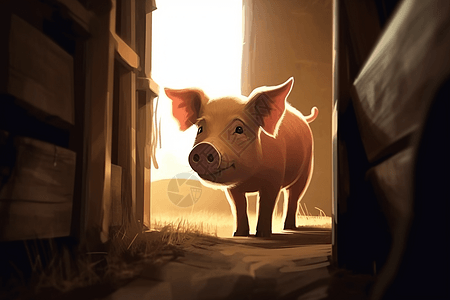 农场可爱的小猪图片