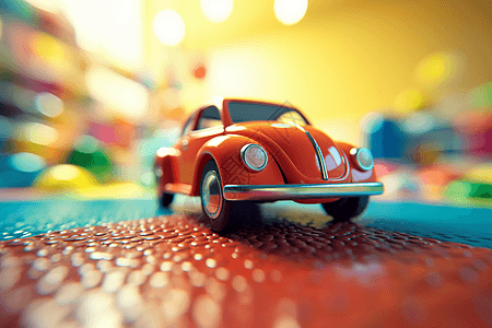 玩具小汽车在地上行驶图片