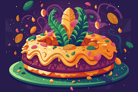 创意国王蛋糕插图图片