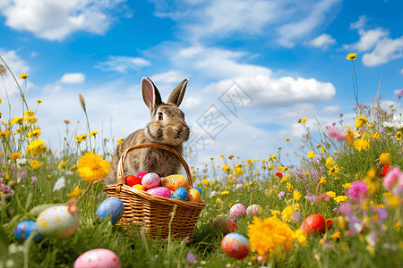 一只复活节兔子背景