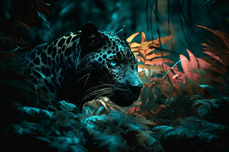 热带森林的黑豹图片