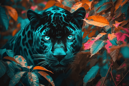 豹子森林里的黑豹设计图片