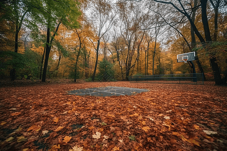 公园里面的篮球场图片