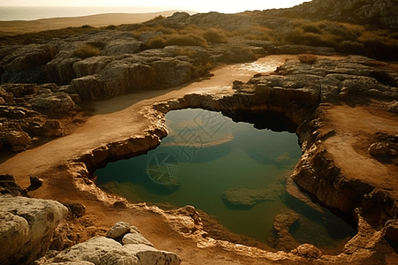 大自然的地热池高清图片