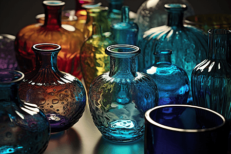 彩色的玻璃瓶子图片