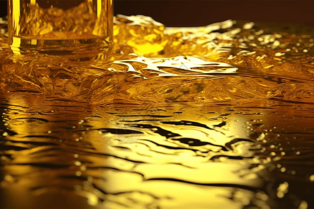 金黄色的液体表面图片