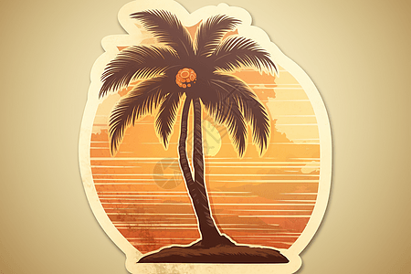 棕榈树贴纸背景图片