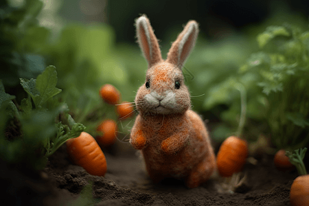 毛毡兔子玩具图片