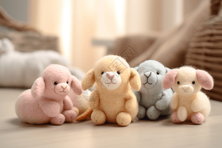 可爱的羊毛毡小动物图片
