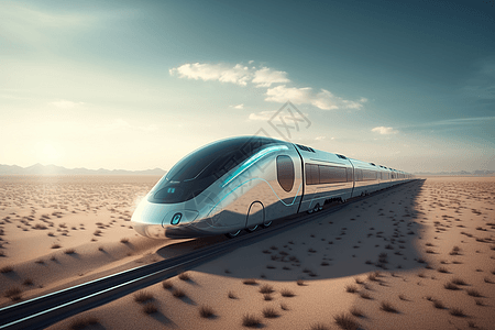 行驶在沙漠中的氢动力车图片