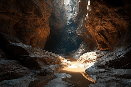 阳光洒金峡谷图片