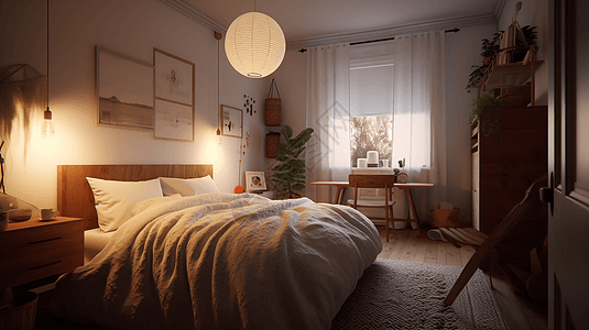 现代简约家居卧室空间图片
