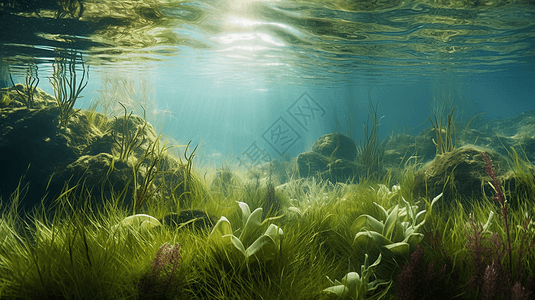 海洋生态系统3D概念图图片