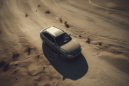 沙漠里的汽车图片