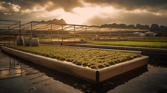太阳能水培农场3D概念图场景高清图片
