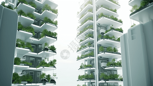 垂直水培农业的高层建筑概念图背景图片